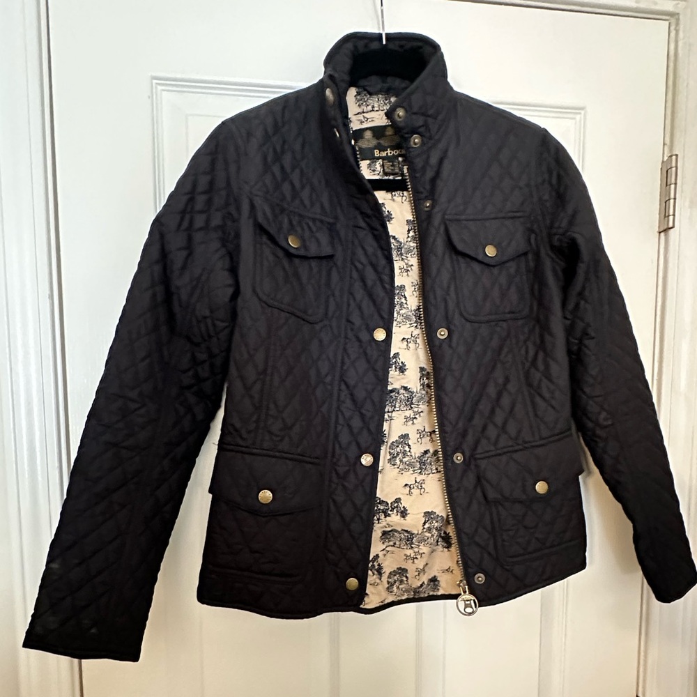Barbour black quilt jacket